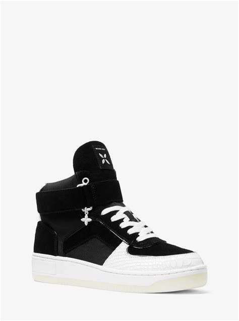 michael michael kors jaden suede and snake-embossed high-top|Michael Kors High.